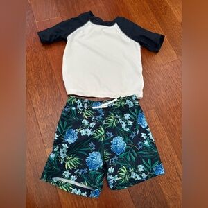 Swim shorts and rash guard